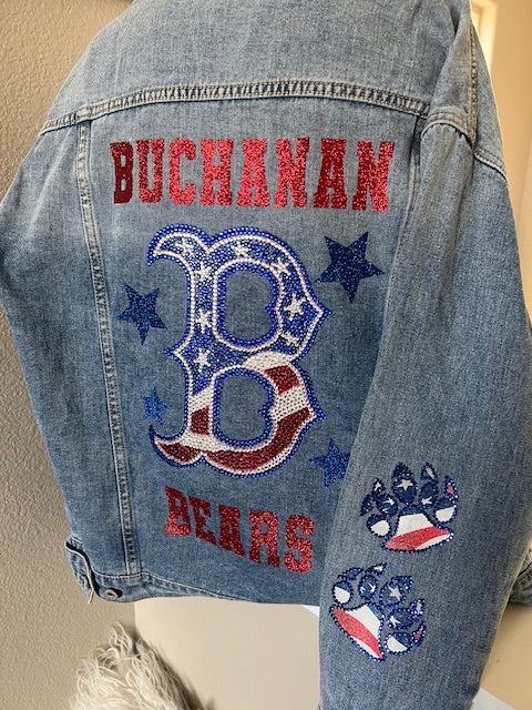 Rhinestone denim jacket